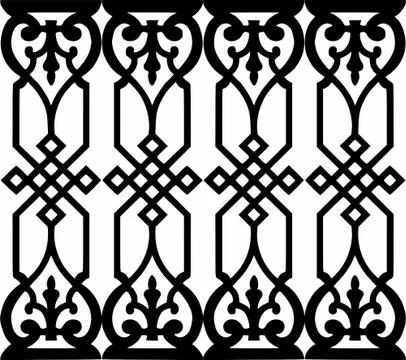 Laser cut cnc panel design for metal, wooden room divider. Stock Illustration