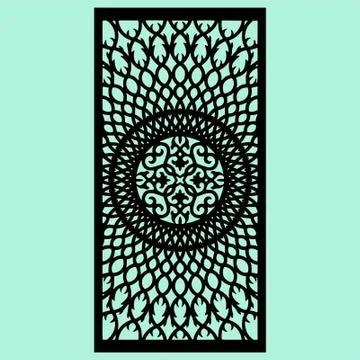 Laser cut cnc panel design for metal, wooden room divider. Stock Illustration