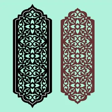 Laser cut cnc panel design for metal, wooden room divider. Stock Illustration