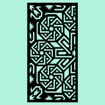 Laser cut cnc panel design for metal, wooden room divider. Stock Illustration