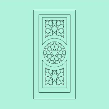 Laser cut cnc panel design for metal, wooden room divider. Stock Illustration