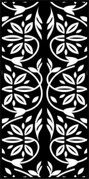 Laser cut cnc panel design for metal, wooden room divider. Stock Illustration