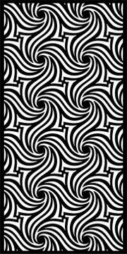 Laser cut cnc panel design for metal, wooden room divider. Stock Illustration