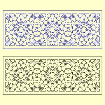 Laser cut cnc panel design for metal, wooden room divider. Stock Illustration