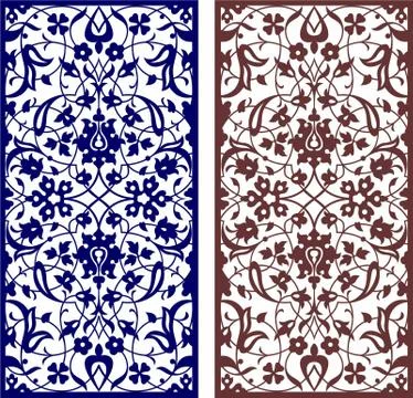 Laser cut cnc panel design for metal, wooden room divider. Stock Illustration