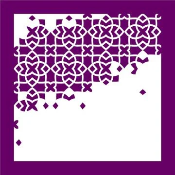 Laser cut cnc panel design for metal, wooden room divider. Stock Illustration