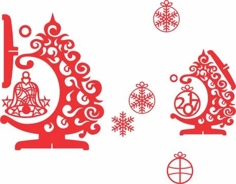 Laser cut cnc panel design for metal, wooden room divider. Illustrazione stock