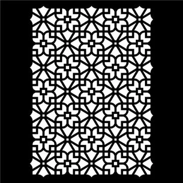 Laser cut cnc panel design for metal, wooden room divider. Stock Illustration