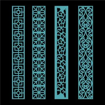 Laser cut cnc panel design for metal, wooden room divider. Stock Illustration