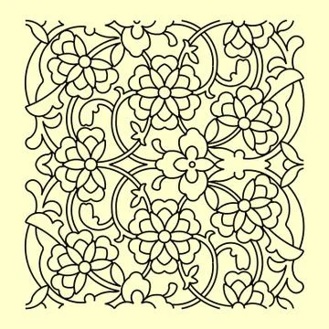 Laser cut cnc panel design for metal, wooden room divider. Stock Illustration