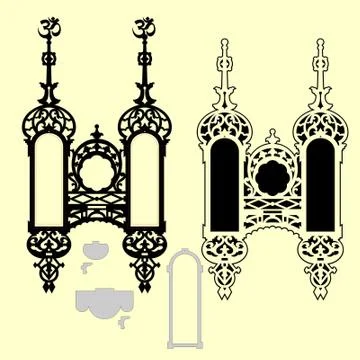 Laser cut cnc panel design for metal, wooden room divider. Stock Illustration