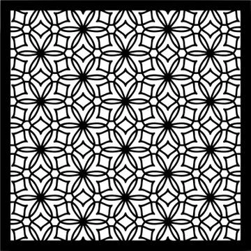 Laser cut cnc panel design for metal, wooden room divider. Stock Illustration