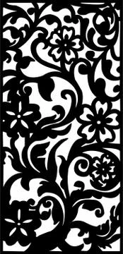 Laser cut cnc panel design for metal, wooden room divider. Stock Illustration