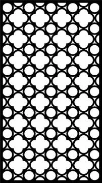 Laser cut cnc panel design for metal, wooden room divider. Stock Illustration