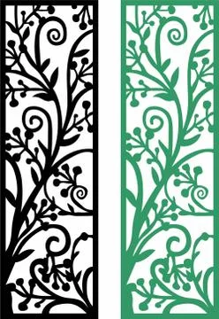 Laser cut cnc panel design for metal, wooden room divider. Stock Illustration