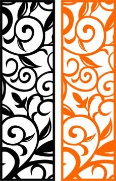 Laser cut cnc panel design for metal, wooden room divider. Stock Illustration