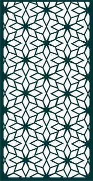 Laser cut cnc panel design for metal, wooden room divider. Stock Illustration