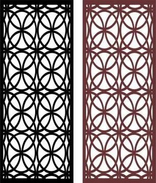 Laser cut cnc panel design for metal, wooden room divider. Stock Illustration