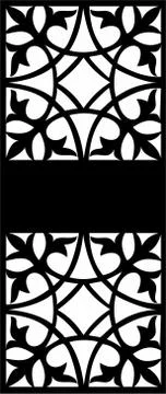 Laser cut cnc panel design for metal, wooden room divider. Stock Illustration