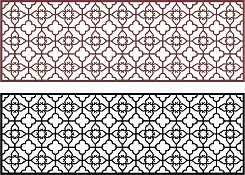 Laser cut cnc panel design for metal, wooden room divider. イラスト素材