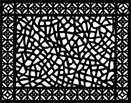 Laser cut cnc panel design for metal, wooden room divider. Stock Illustration