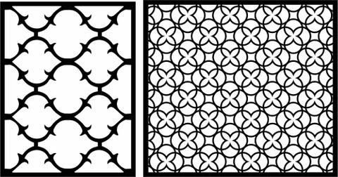 Laser cut cnc panel design for metal, wooden room divider. Stock Illustration