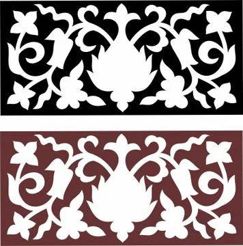 Laser cut cnc panel design for metal, wooden room divider. Stock Illustration