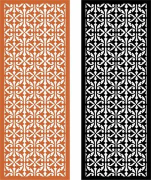 Laser cut cnc panel design for metal, wooden room divider. イラスト素材