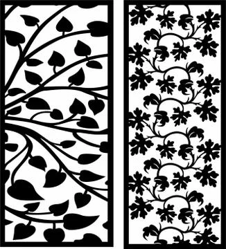 Laser cut cnc panel design for metal, wooden room divider. Stock Illustration