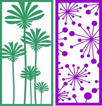 Laser cut cnc panel design for metal, wooden room divider. Stock Illustration