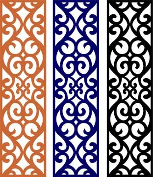 Laser cut cnc panel design for metal, wooden room divider. Stock Illustration