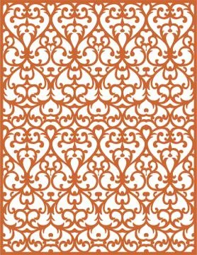 Laser cut cnc panel design for metal, wooden room divider. Stock Illustration
