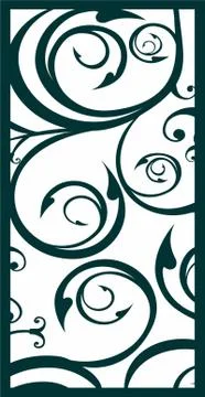 Laser cut cnc panel design for metal, wooden room divider. Stock Illustration