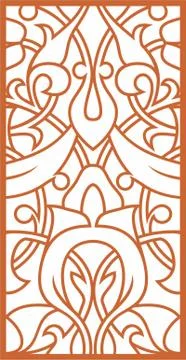 Laser cut cnc panel design for metal, wooden room divider. Stock Illustration