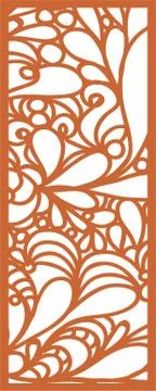 Laser cut cnc panel design for metal, wooden room divider. Stock Illustration