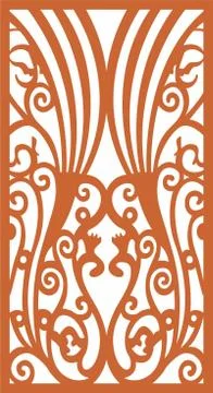 Laser cut cnc panel design for metal, wooden room divider. Stock Illustration