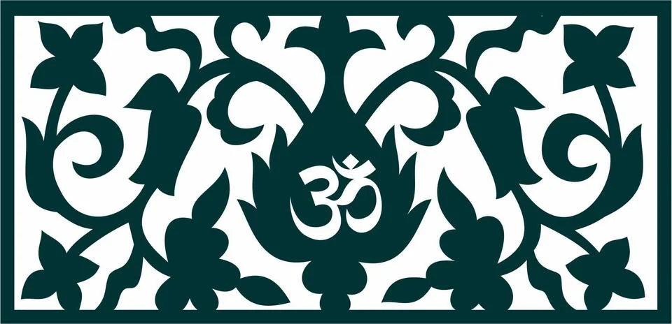 Laser cut cnc panel design for metal, wooden room divider. イラスト素材