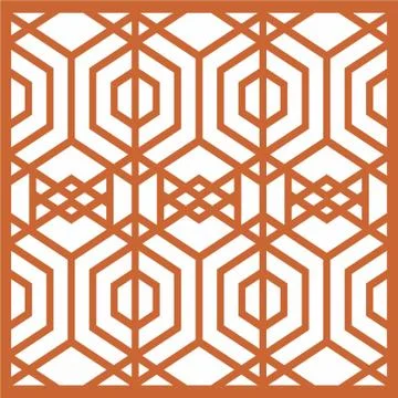 Laser cut cnc panel design for metal, wooden room divider. Stock Illustration