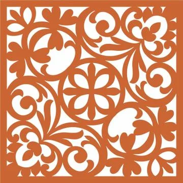 Laser cut cnc panel design for metal, wooden room divider. Stock Illustration