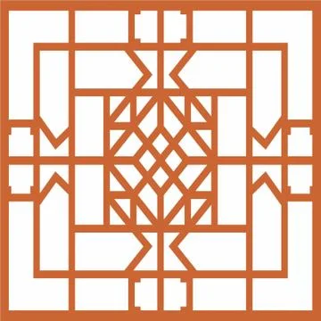 Laser cut cnc panel design for metal, wooden room divider. Stock Illustration