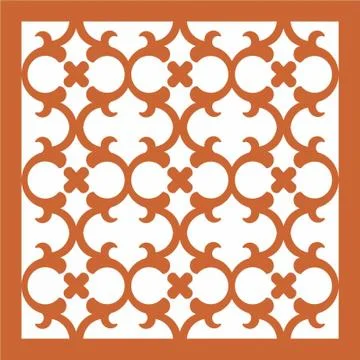 Laser cut cnc panel design for metal, wooden room divider. Stock Illustration