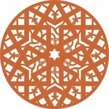 Laser cut cnc panel design for metal, wooden room divider. Stock Illustration