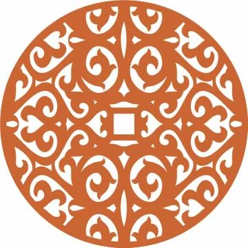 Laser cut cnc panel design for metal, wooden room divider. Stock Illustration