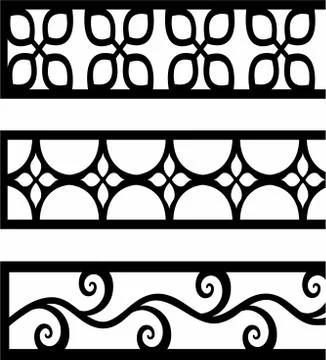 Laser cut cnc panel design for metal, wooden room divider. Stock Illustration