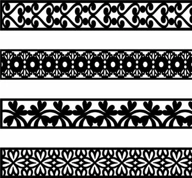 Laser cut cnc panel design for metal, wooden room divider. Stock Illustration