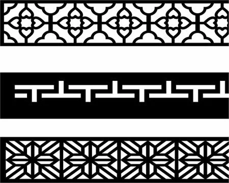 Laser cut cnc panel design for metal, wooden room divider. Illustrazione stock