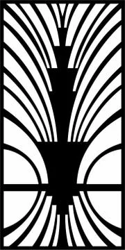 Laser cut cnc panel design for metal, wooden room divider. Stock Illustration