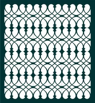 Laser cut cnc panel design for metal, wooden room divider. Stock Illustration