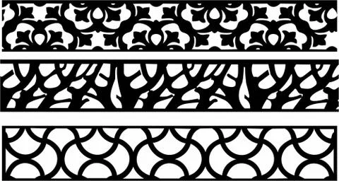 Laser cut cnc panel design for metal, wooden room divider. Stock Illustration