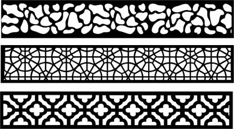 Laser cut cnc panel design for metal, wooden room divider. Stock Illustration